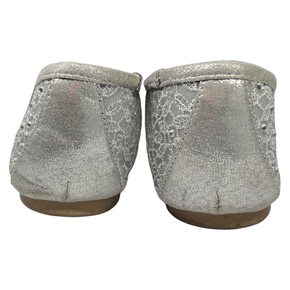 Adrianna Papell Shirley rhinestone embellished ballet flats 8 mesh silver lace - Picture 4 of 9